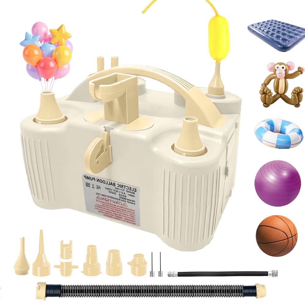 4in1 Ballonpumpe Gold Weiß