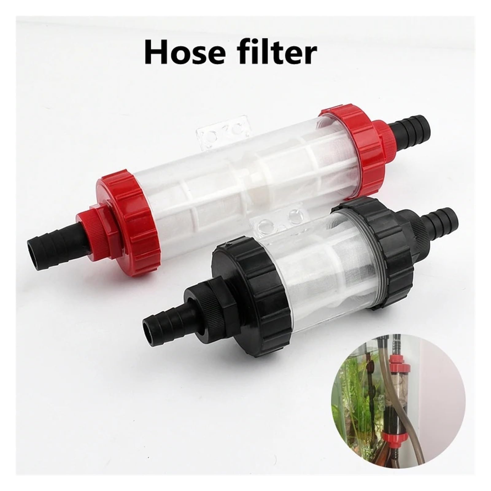 Filtro de manguera Pagoda de 1~8 Uds., 18/22mm, accesorios de riego agrícola, tubería de Tanque De Agua de Peces transparente for acuario(Red,1 PC)