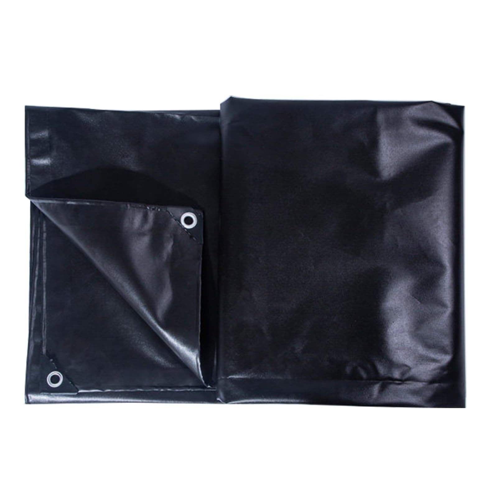 Heavy Duty Black Canvas Tarpaulin 500g/m² Waterproof UV Resistant Tarp with Reinforced Grommets, Multi-Purpose Outdoor Ground Sheet(2x2m(6.5ftx6.5ft))