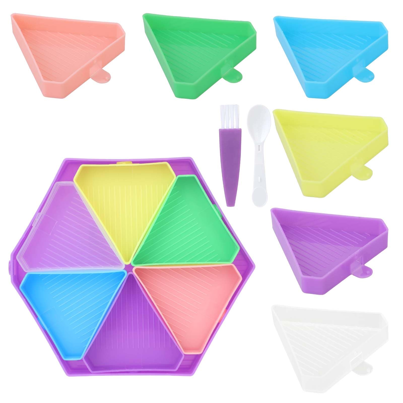 6 bandejas de arte de diamantes con divisiones de colores para ordenar tus accesorios de pintura