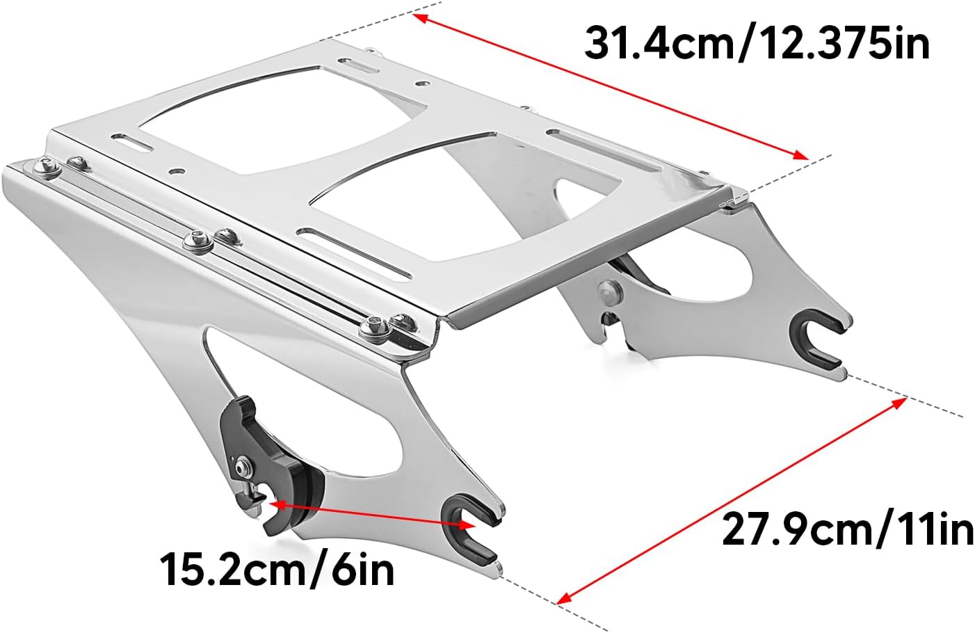 WeiSen Detachable Two-UP Tour Trunk Mount Rack Compatible with Harley Touring Road King Electra Road Street Glide 2009-2013 Chrome