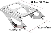 Vista 2 de WeiSen Detachable Two-UP Tour Trunk Mount Rack Compatible with Harley Touring Road King Electra Road Street Glide 2009-2013 Chrome