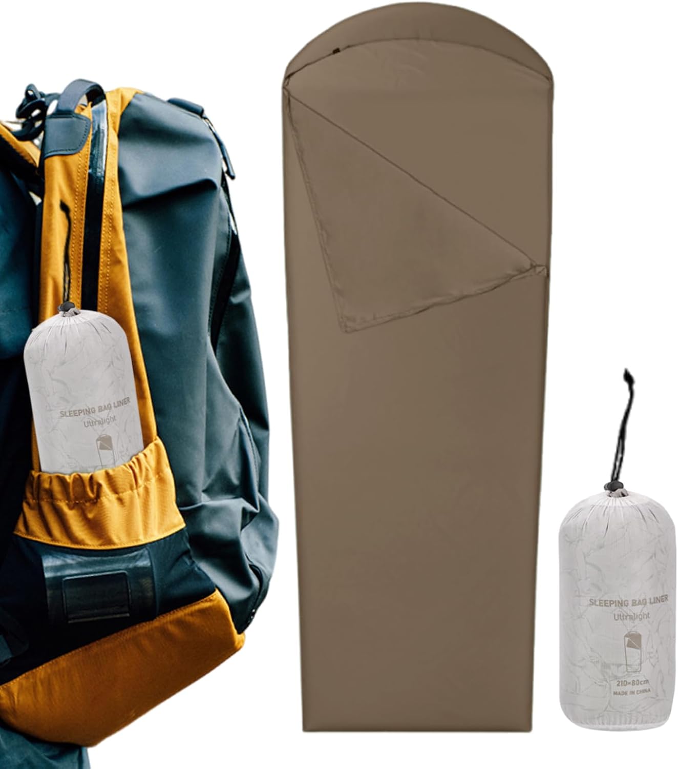 Lightweight Sleeping Bag Liners | Outdoor Adult Sleep Sack | Foldable Sleep Sack for Travelers Light Sleepers Festival Attendees Camping Hiking Mountain Climbing Summer Camp Road Trips