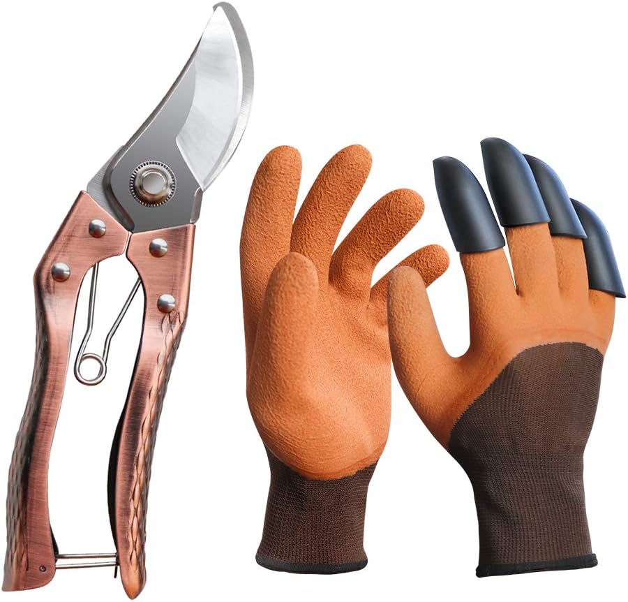 Megawodar Pruner Shears Garden Cutter Clippers and Claw Gardening Gloves : Patio, Lawn & Garden