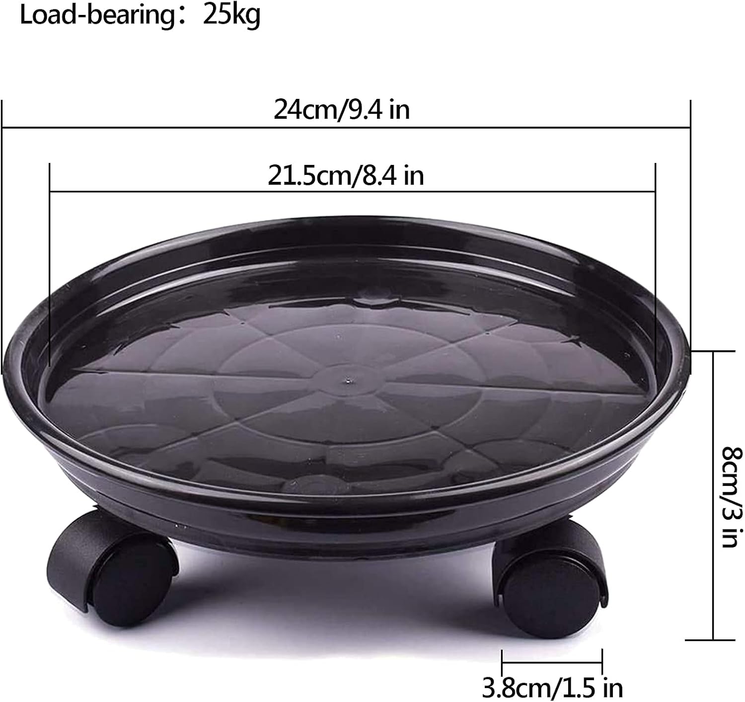 Plant Caddy with Wheels, Heavy Duty Plant Stand, Flower Pot Mover Garden Patio Planter Plant Tray/27Cm/10.6In