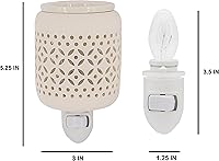 Vista 5 de CVHOMEDECO. Wall Plug-in Electric Wax Melt Warmer Decorative Ceramic Fragrance Warmer for Scented Candle, Wax Melts, Tarts and Fragrance Oils, Night