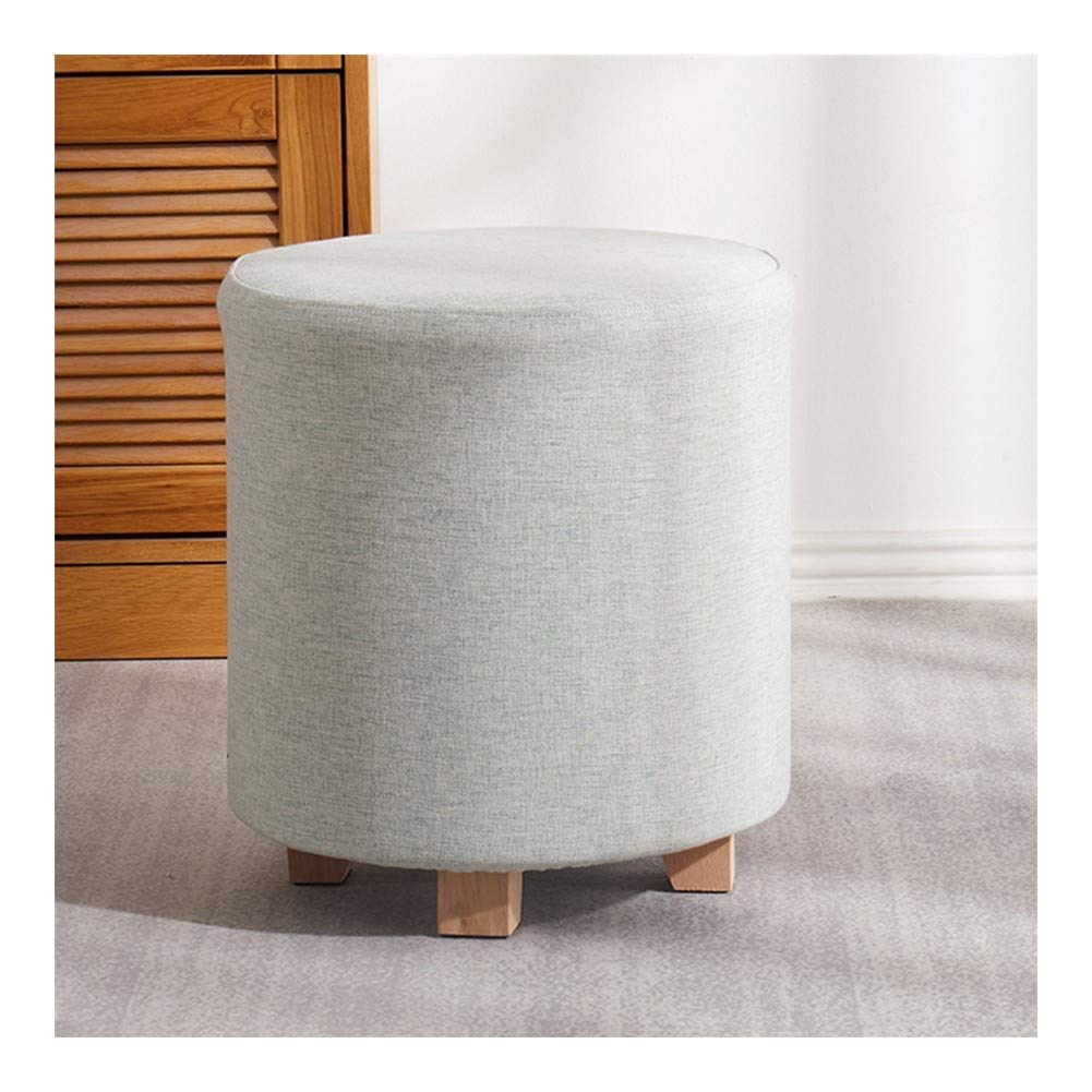 Tabouret de maquillage rond vert et banc à chaussures en bois