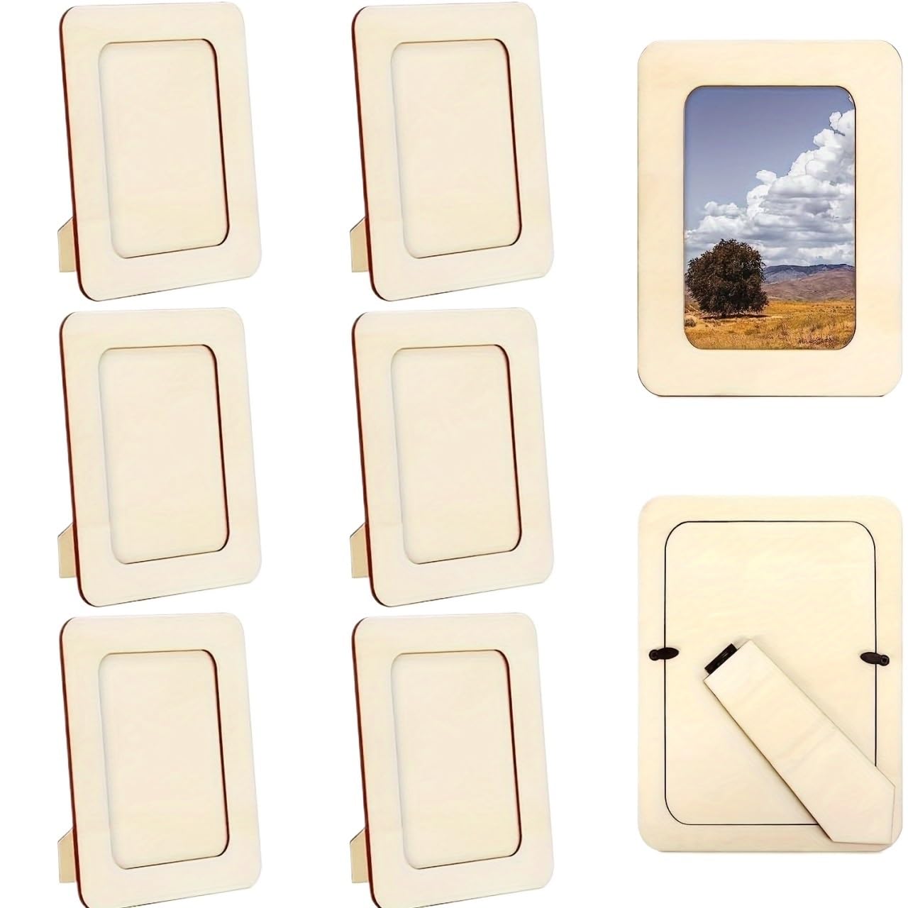 205 Pièces Découpes Hexagonales En Bois Brut – Embellissements DIY, Scrapbooking, Cadres Photo, Artisanat