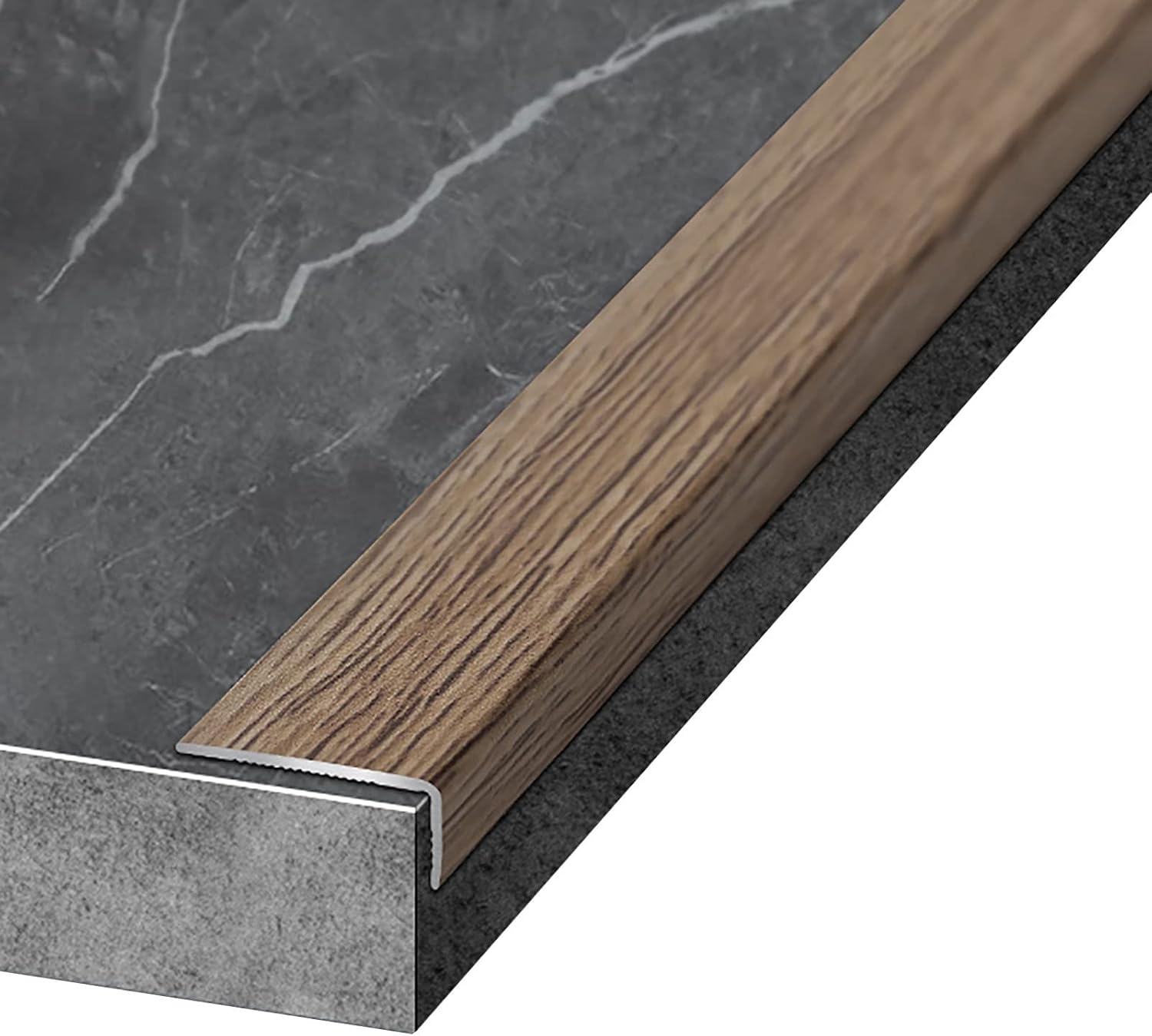 DAKAJA Stone/Tile Stair Nosing Trim Strip, L Molding Metal