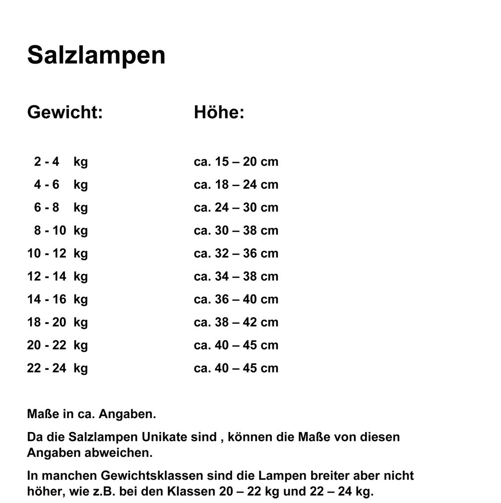 Salz Lampe von 2 kg bis 26 kg frei wählbar Kristall Lampen Salt Range Pakistan mit Spezial Leuchtmittel und Kabel in 175 cm SCHWARZ (14-16 kg)