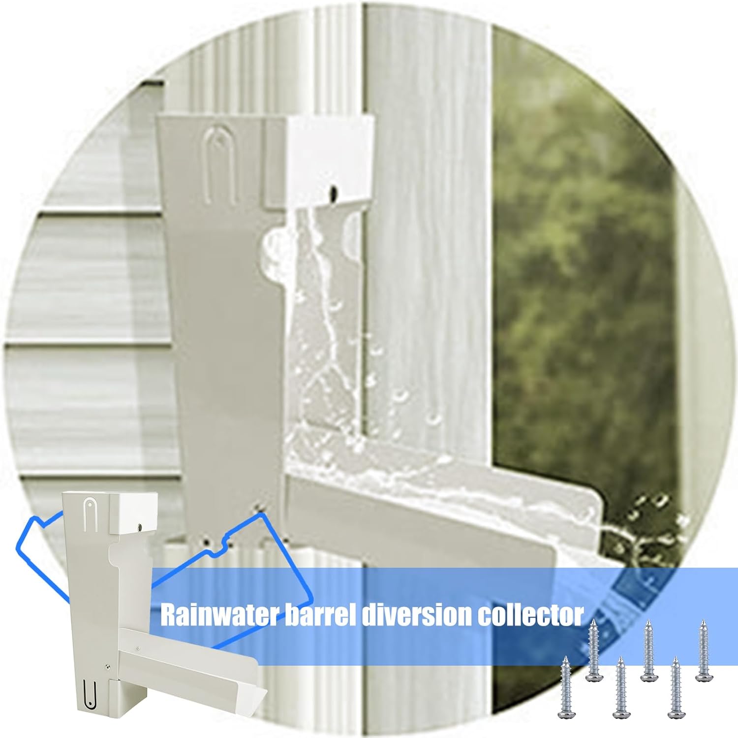 Heavy Duty Metal Rainwater Harvesting Set Weatherproof Collection Funnel Systems for 3x4 Inch Downspouts Outdoor Harvesting