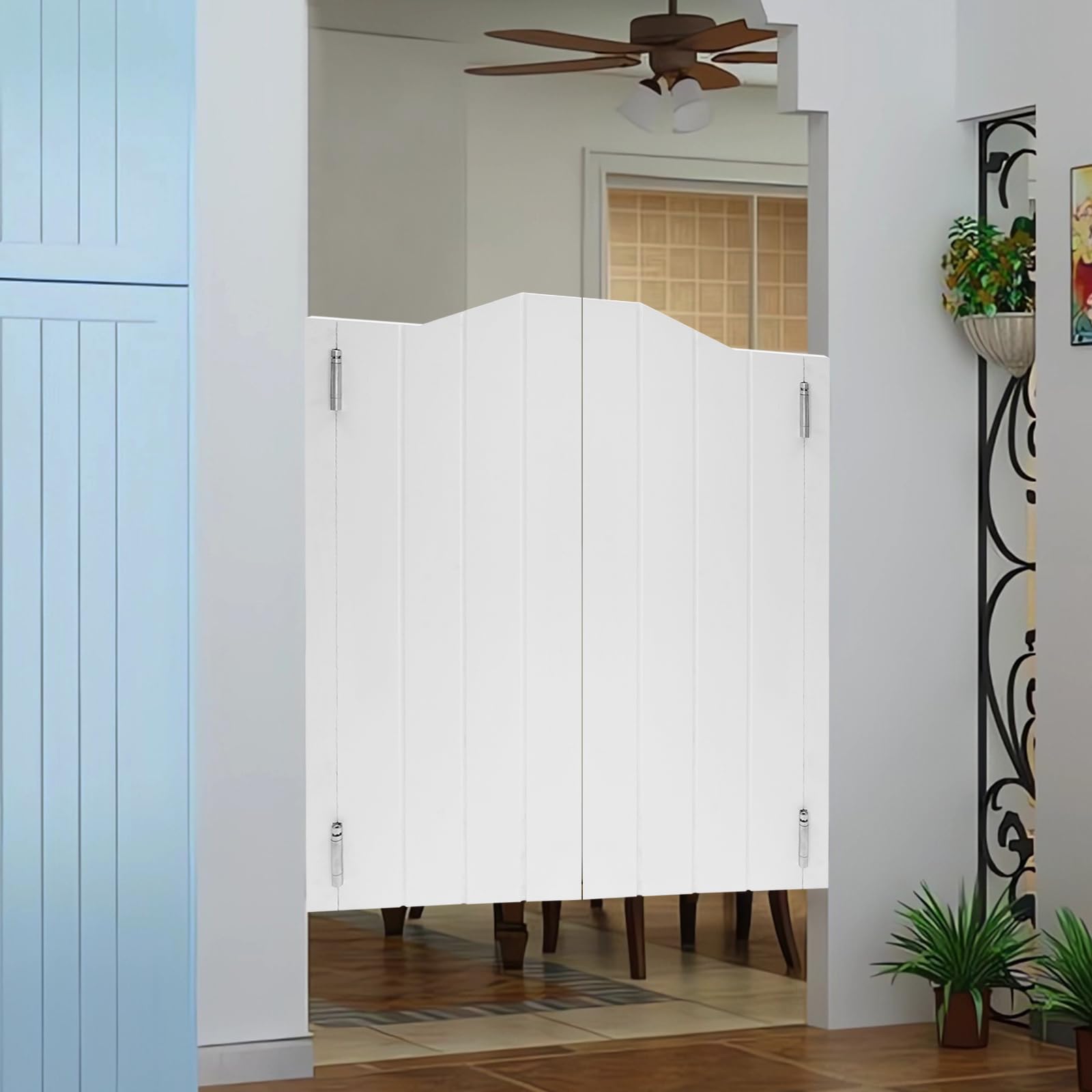 JINHZIXIU Swinging Double Half White Saloon Door - Cafe Wood Swing