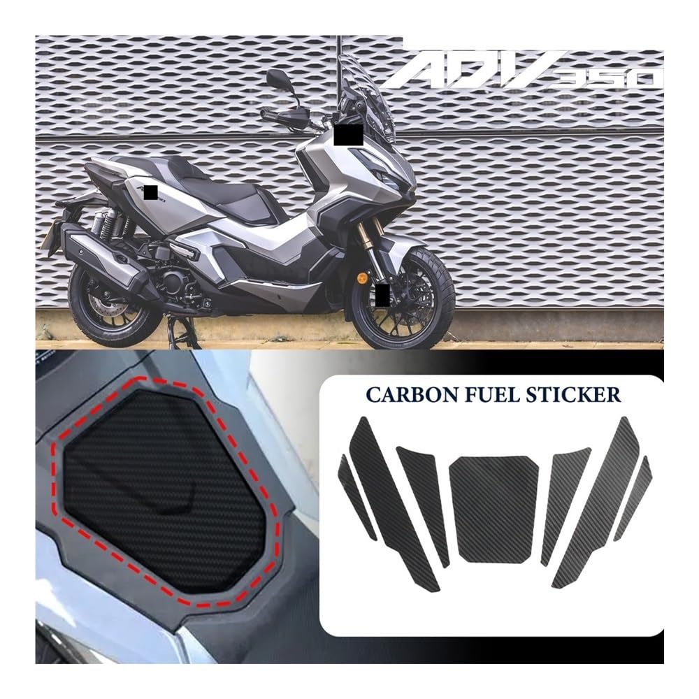 Dla ADV350 2022-2023 akcesoria motocyklowe części naklejka na zbiornik paliwa węgiel motocykl naklejki motocyklowe