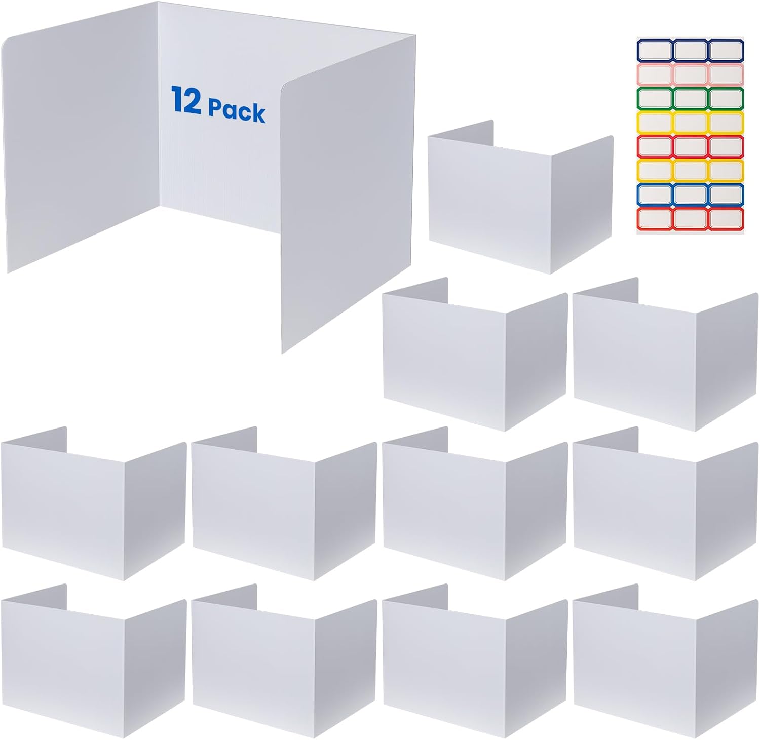 12 pieces privacy shields for student desksEasy to Clean Plastic Desk Divider
