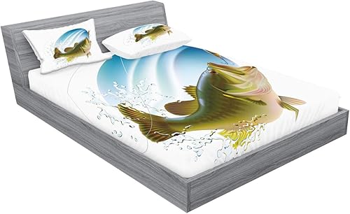 Miniatura 57 de Ambesonne - Juego de sábanas bajeras y fundas de almohada, diseño clásico botánico, plantas de jardín vintage, juego de 3 piezas con estampado