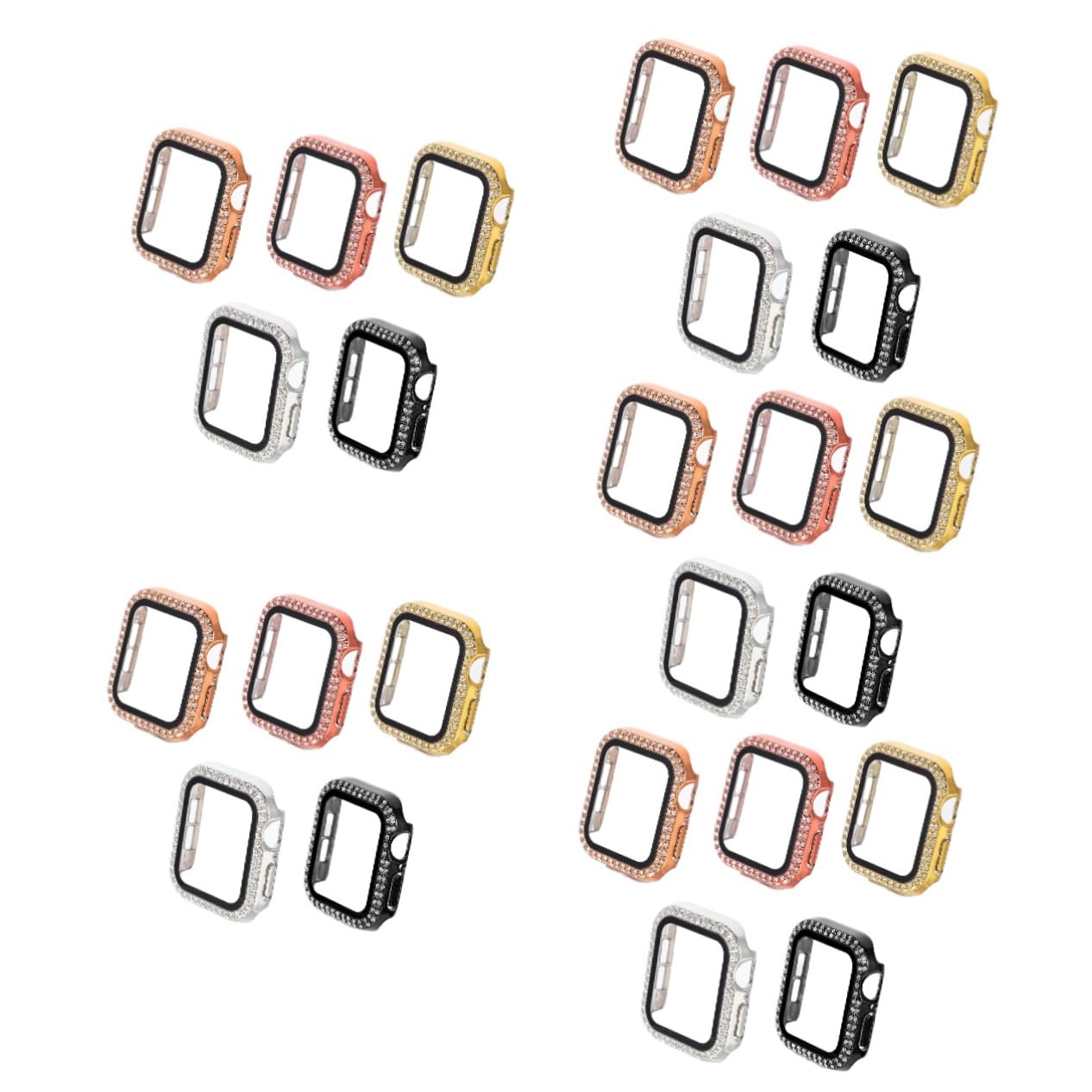 Housoutil 25 STK Bling Uhrengehäuse Schutz Diamant-uhrenschutz Kratzfest Glänzende Uhrengehäuse Reloj Inteligente Uhrenabdeckung Aus Kristall Fall Gehärteter Film Empfindlich Schutzhülle