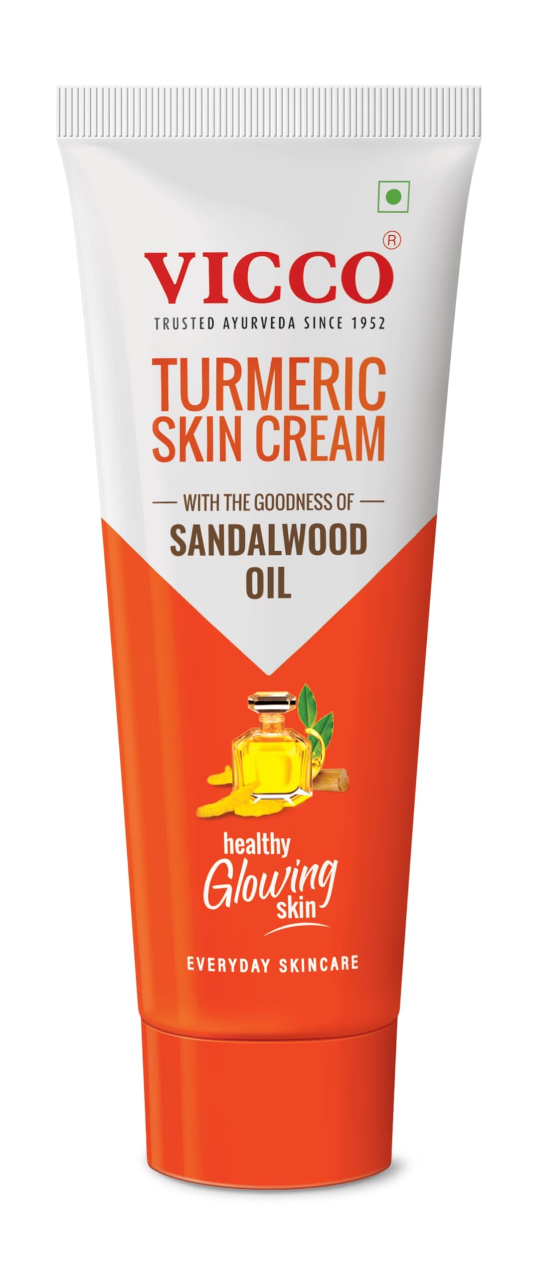 Vicco Turmeric Cream - 100% Sandalwood Oil Cream and Herbal Fairness Turmeric 15 Mg.