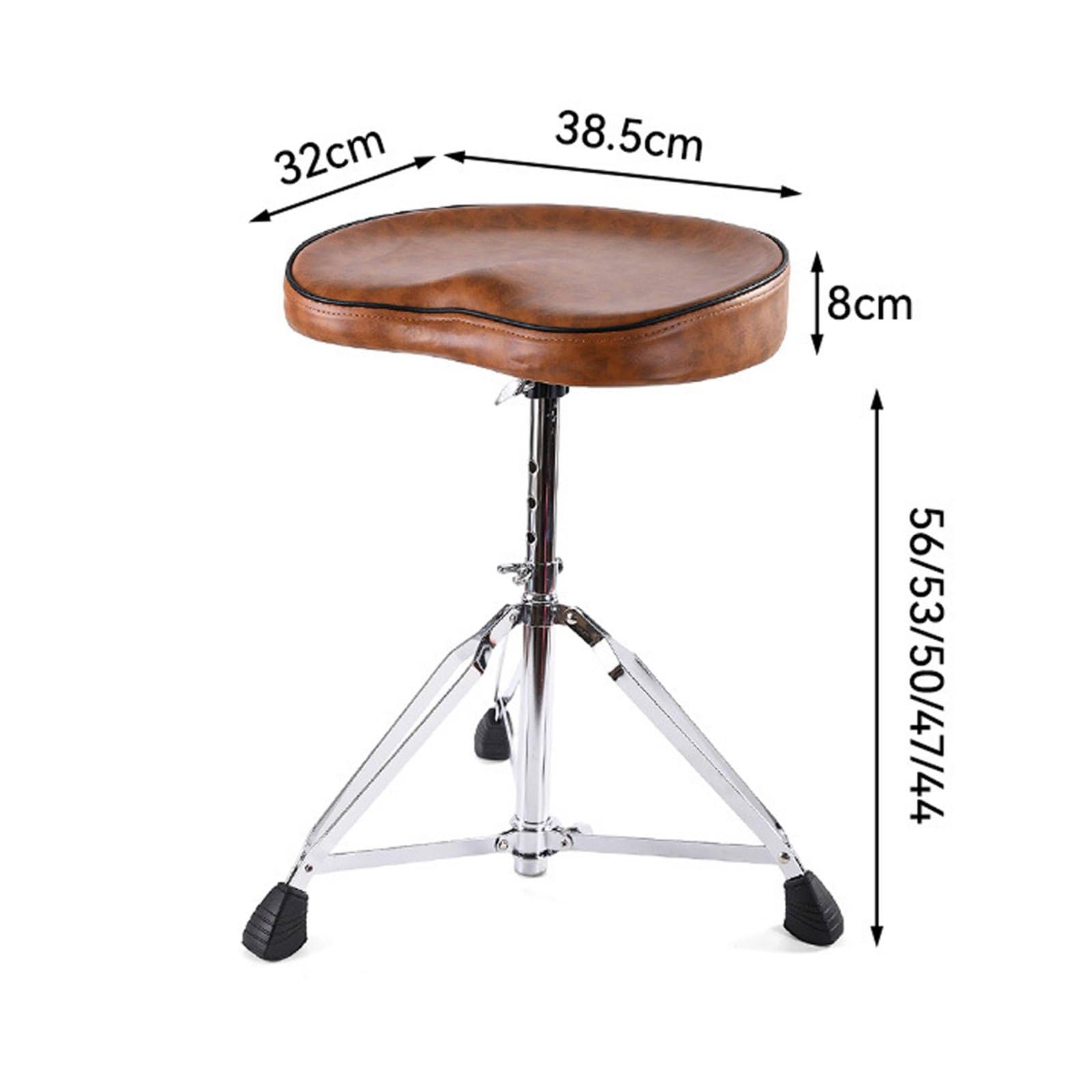 Drumhocker Sattel Drum Seat Schlagzeugstuhl Musikerhocker Hocker mit Ergonomischer Sitzform Höhenverstellbar mit Verriegelungsstift Stabiles