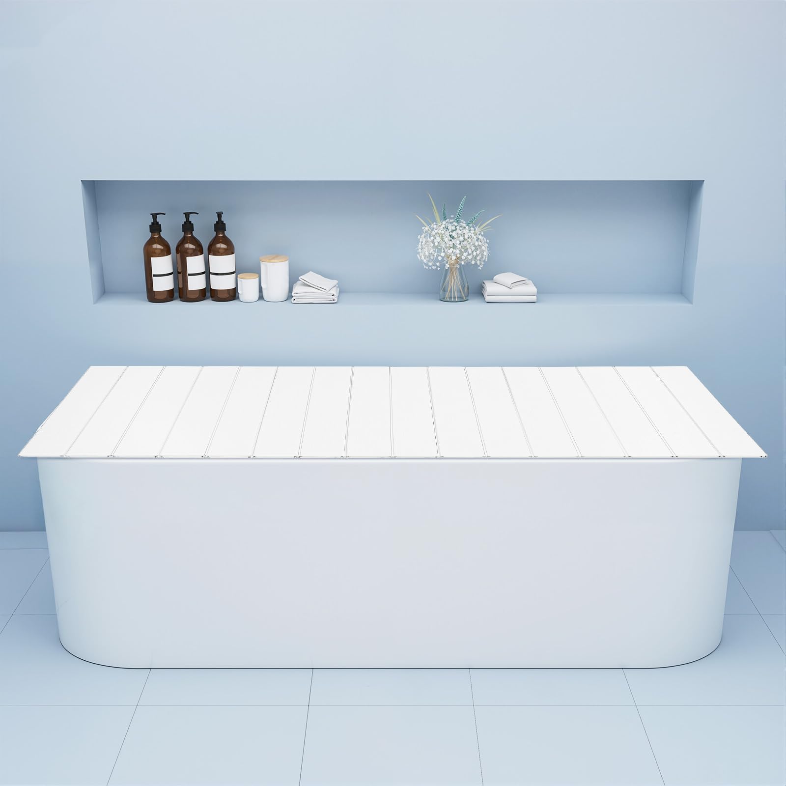 Foldable Bathtub Cover, 170 X 70 cm Insulation Bathtubs Cover for Bathroom