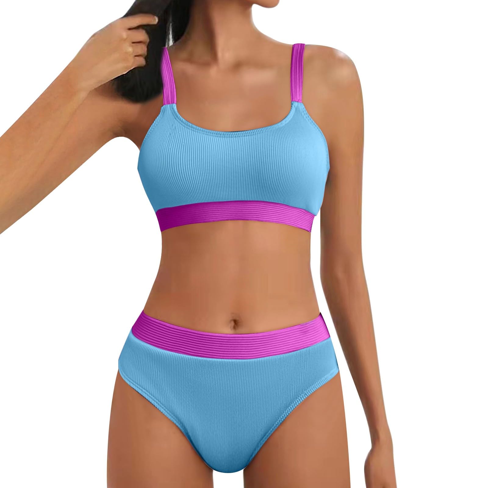 Genérico BañAdor Menstrual NiñA 14 AñOs Bikini de Playa Sexy para Mujer Traje de baño de Playa Traje de baño de Conjunto de Dos Banadores Reductores Mujer BiquíNi Menstrual