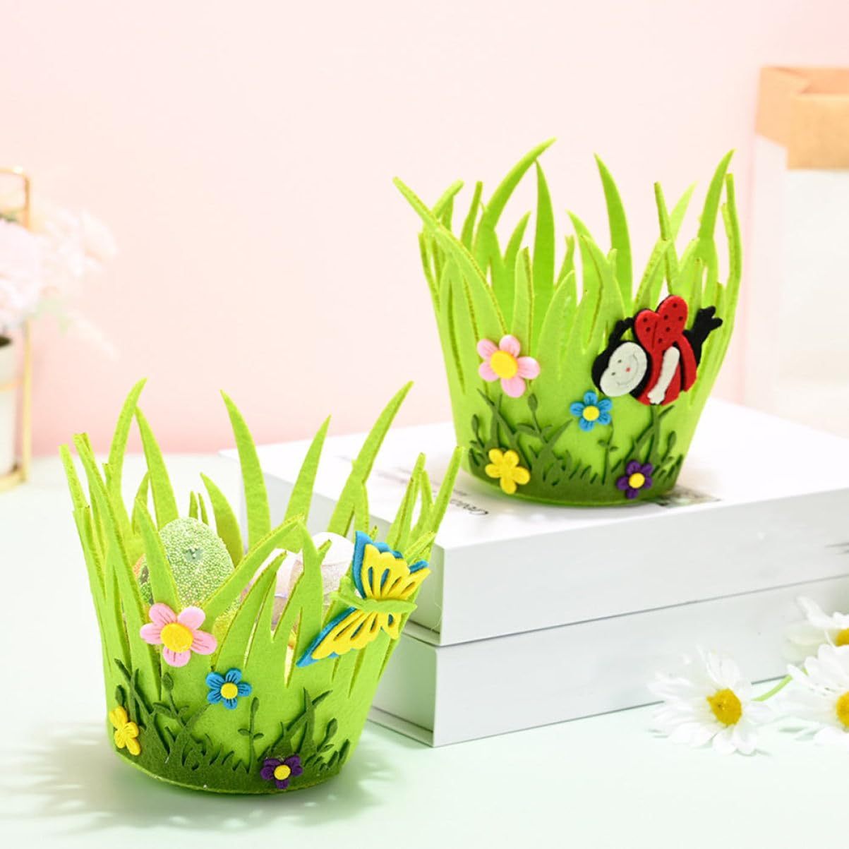 MAGICLULU 3 Set Di Cestini Portaoggetti Per Ciotole Di Caramelle Pasquali Cestini Decorativi Con Design Di Per Decorazioni Pasquali 4 Pezzi * 3