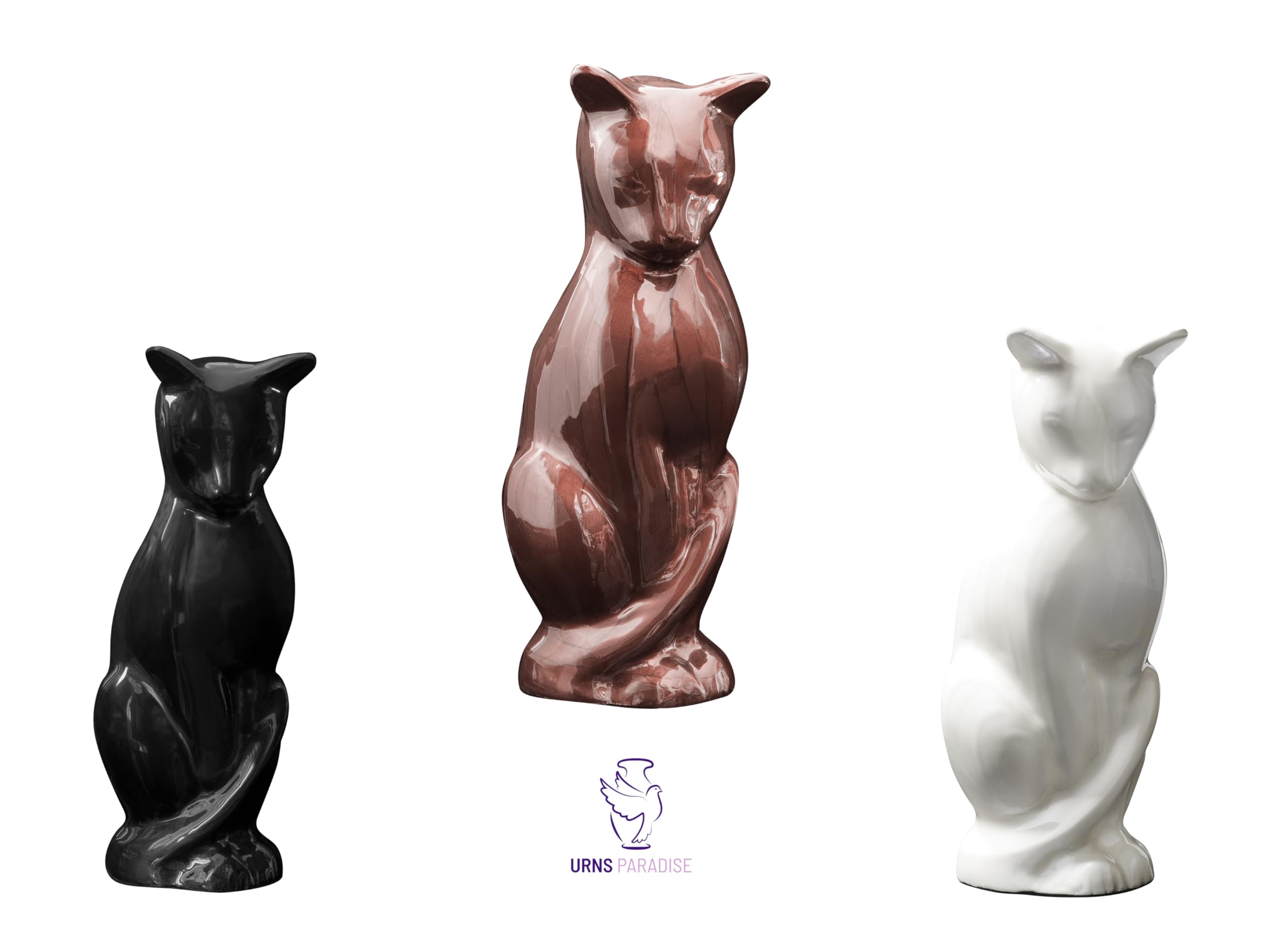 Urne Funéraire pour Chat, Mémorial pour Cendres de Crémation, Souvenir Animal de Compagnie (Marron)