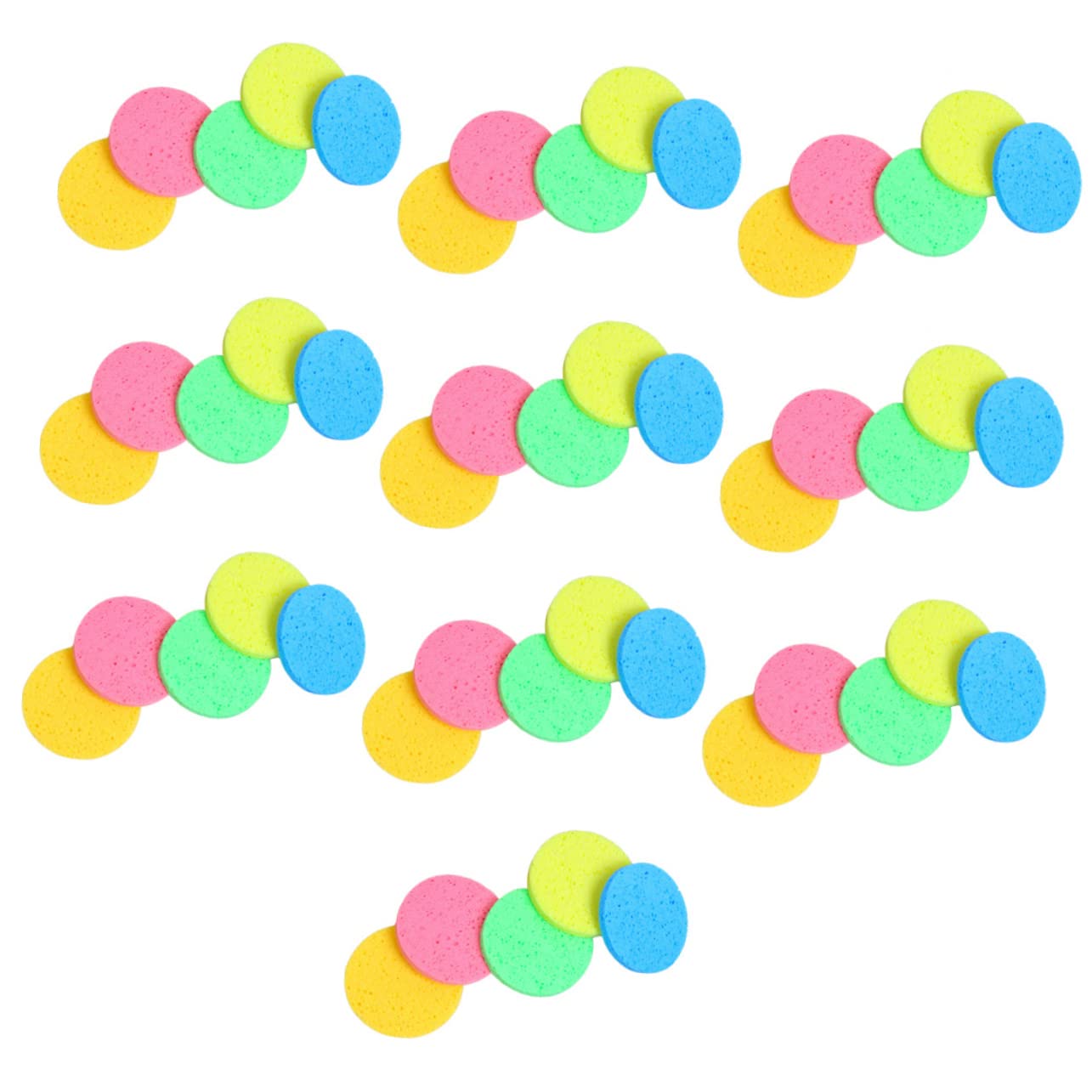 POPETPOP 150pezzi Spugnette Struccanti Cellulosa Confezione Da Rotonde e Colorate Per Rimozione Makeup e Pulizia Viso Morbide e Riutilizzabili