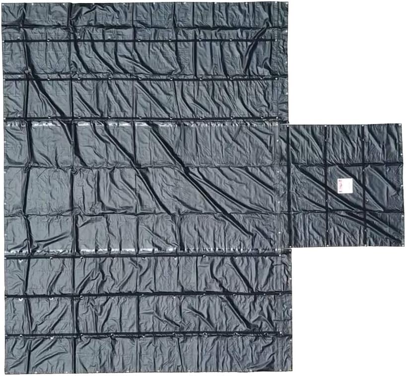 Mytee Products 16' x 27' Flatbed Truck 14 Oz Superlight Steel Tarp with 4 FT Drop - Black Heavy Duty Vinyl Waterproof Tarp for Trailers to Protect Cargo from Wind, Rain, Snow and Sun