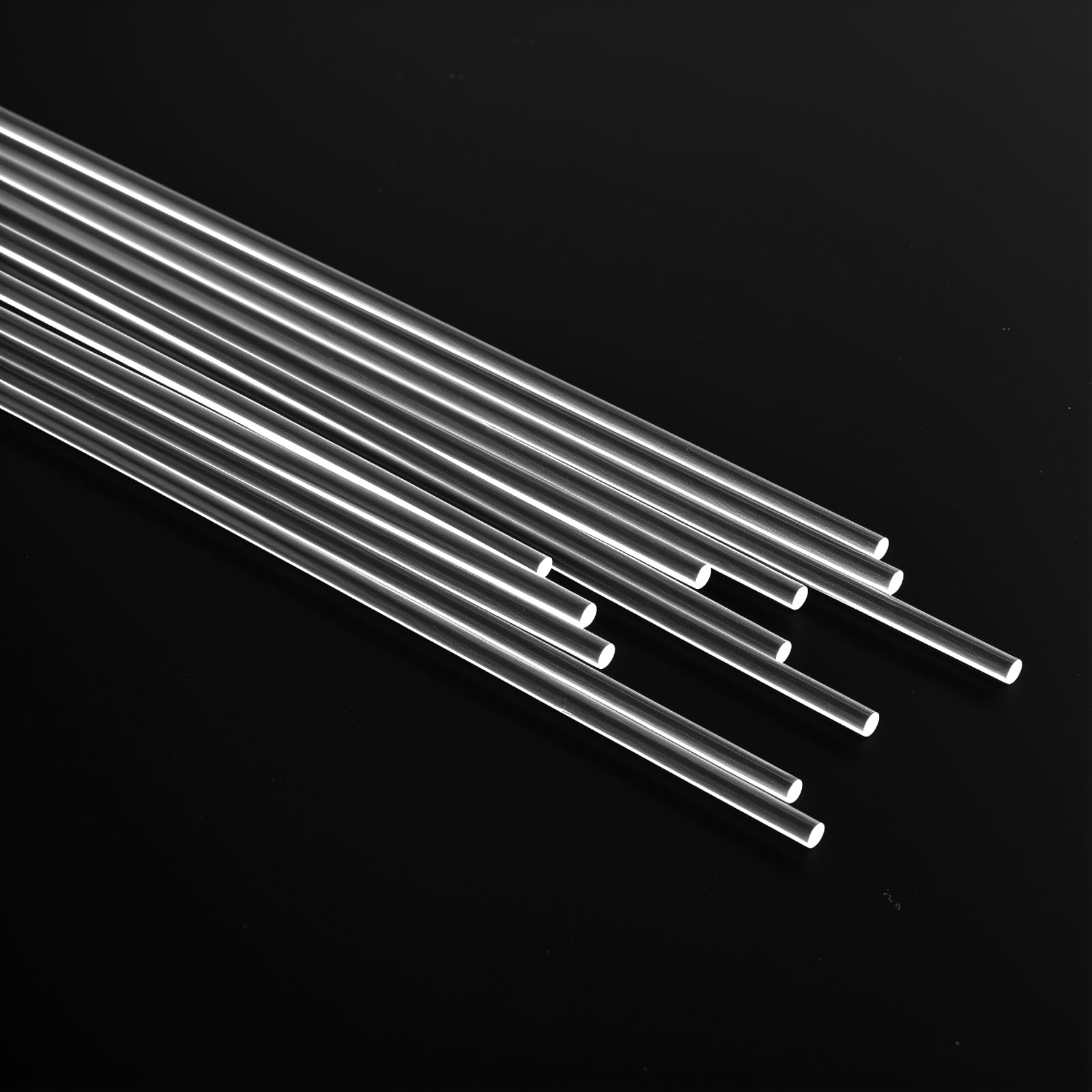 Set 12 Aste Acriliche Trasparenti 3mm x 300mm Bacchette PMMA Tonde per Fai da Te, Modellismo, Decorazioni, Artigianato, Supporti Luce, Vetrina