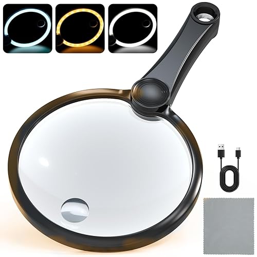 IMICHI Lente d'ingrandimento palmare grande da 130 mm, 3 temperature
