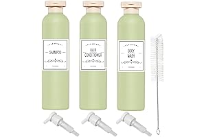 Squeeze Bottles with Dispenser and Pump, 8.8 oz Refillable Travel Containers for Toiletries (260)