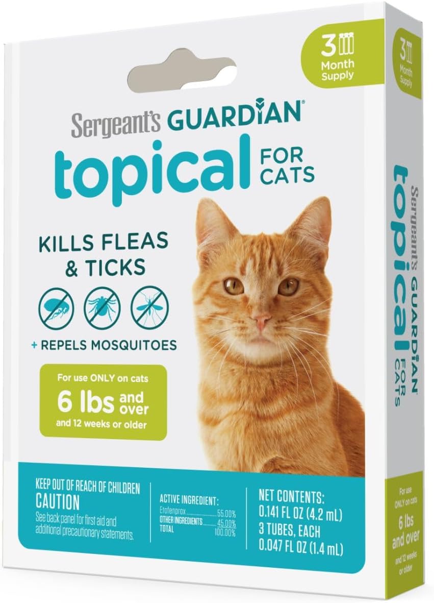Sergeant's Guardian Flea & Tick Topical Cats 6 lbs+, 3-Month
