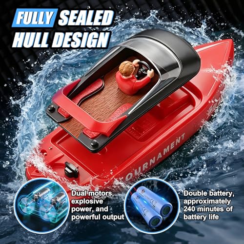 2.4 GHz bateau telecommandé enfant pack de 2 jouets LED YOOHBERRYS - 4