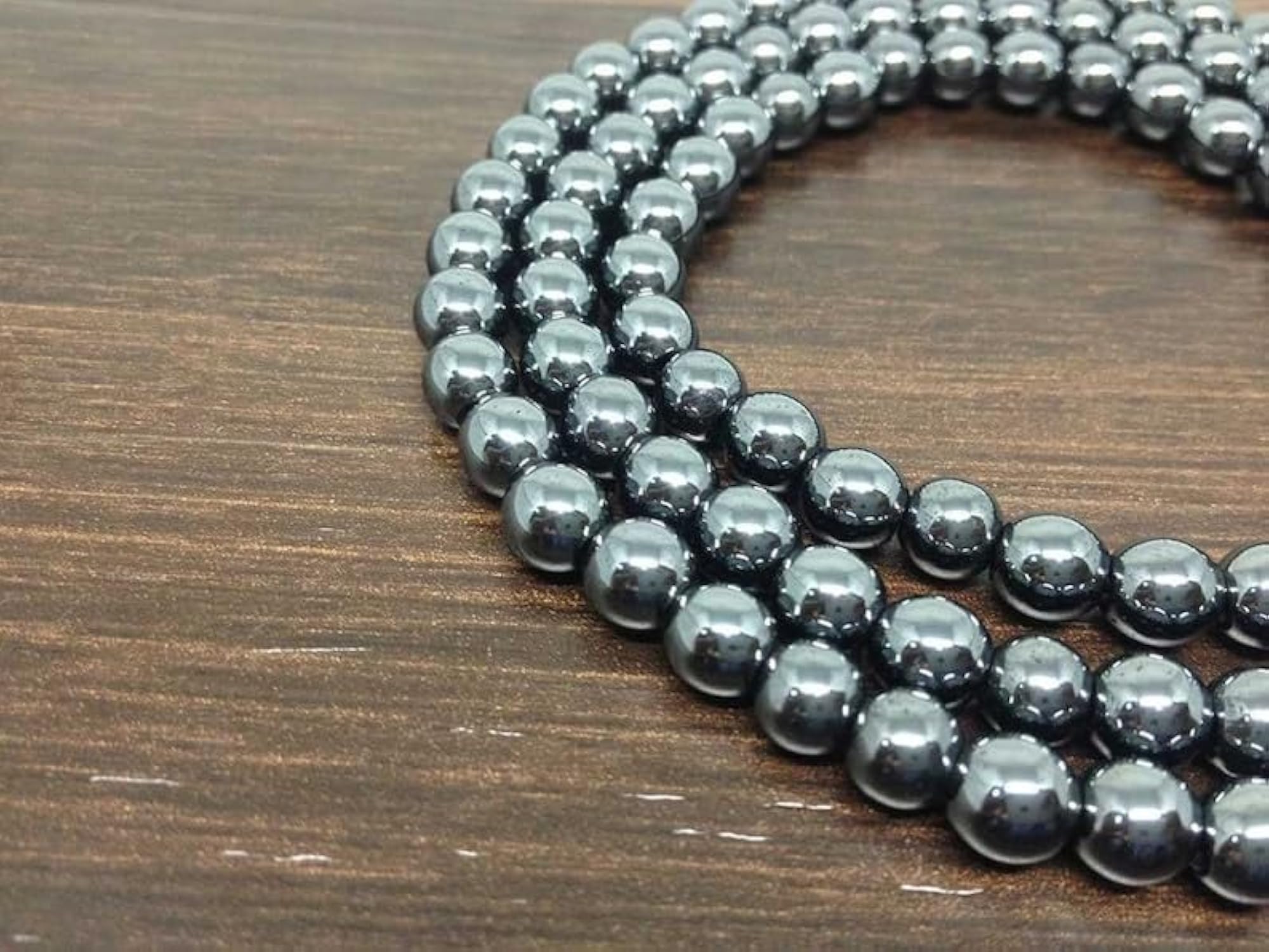 Natural Hematite 6MM Beaded Handmade Prayer Mala Necklace