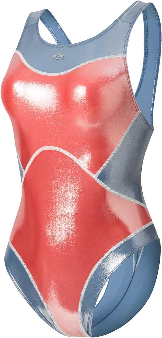 Super Shiny Sexy Bodysuit Racing Swimsuit High Elasticity Slim Fit Wet Look