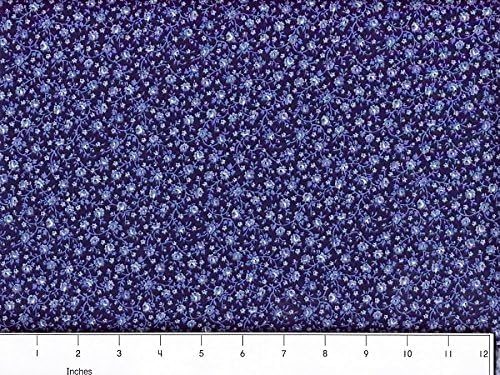 Country Florals #4 Blue By the yard