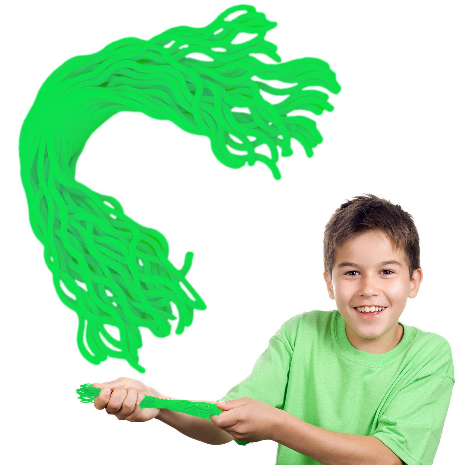 Green Stretchy Noodles Fidget Toy, Ramen Noodle Toys For Kids, Simulation Creative Rainbow String Noodles For Relaxing And Relieve