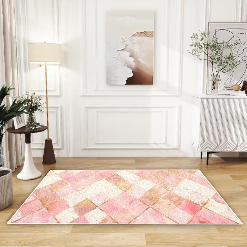 Tapis de salon léger et luxueux 70x130 cm lavable et antidérapant pour table basse