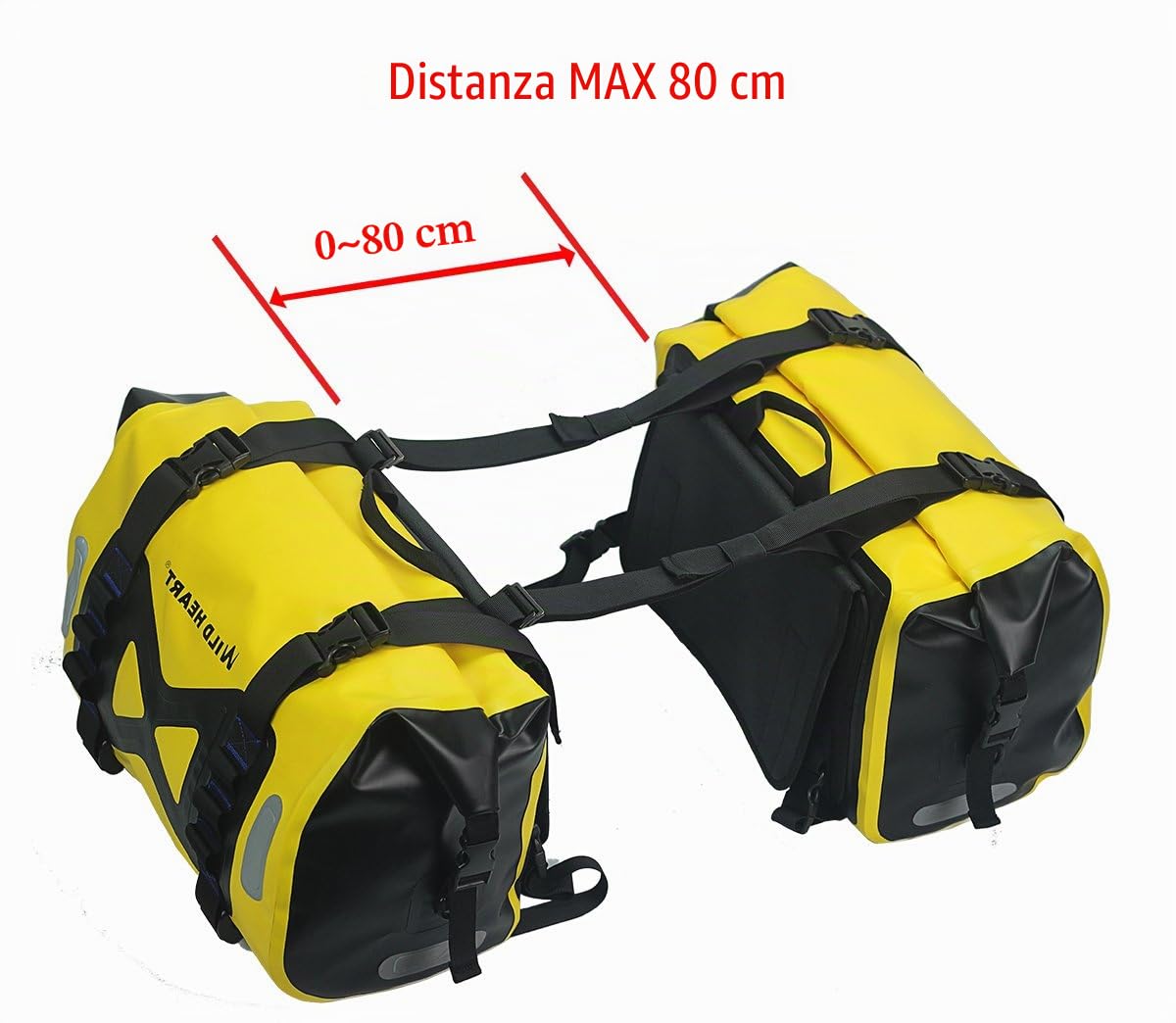 WILD HEART borsa a prova di acqua Motorcycle selllebag 50L Tank bag Motor Side bag (giallo)