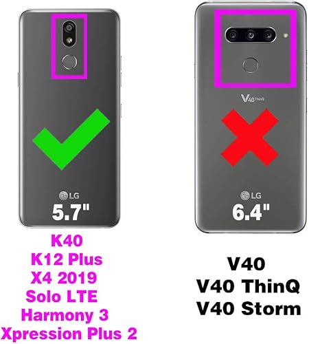 Miniatura 9 de Asuwish Funda de teléfono para LG K40K12 PlusX4 2019Solo LTEXpression Plus 2Harmony 3 con protector de pantalla de vidrio templado, funda protectora