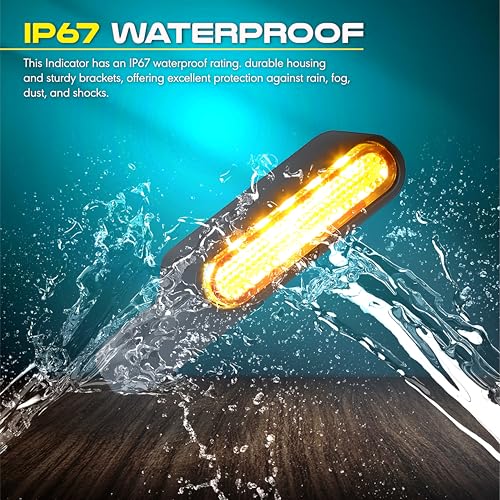 Image of OBEROI'S TRADERS Universal Handlebar LED Turn Signal Indicator Light for Motorcycle | Mini Amber Blinker | Waterproof, Energy Efficient, Bright Flashing Light | Bike Indicator Lamp