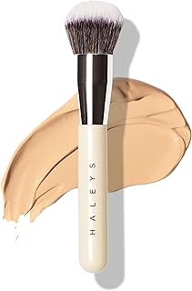 Haleys Beauty Kabuki Foundation Brush For Applying Powder, Foundation, Bronzer, Blush, and Mineral Make up, Soft Bristles, Seamless Blending, Makeup Brushes Essential, Vegan & Cruelty Free