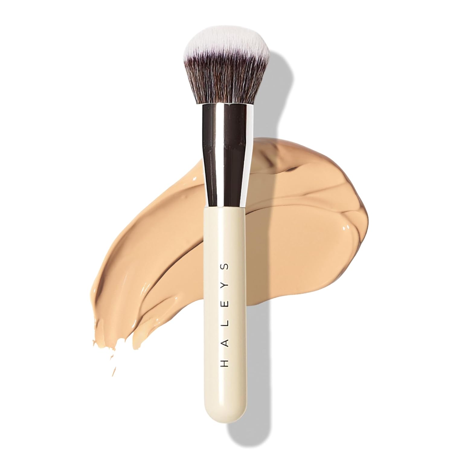 Haleys Beauty Kabuki Foundation Brush For Applying Powder, Foundation, Bronzer, Blush, and Mineral Make up, Soft Bristles, Seamless Blending, Makeup Brushes Essential, Vegan & Cruelty Free