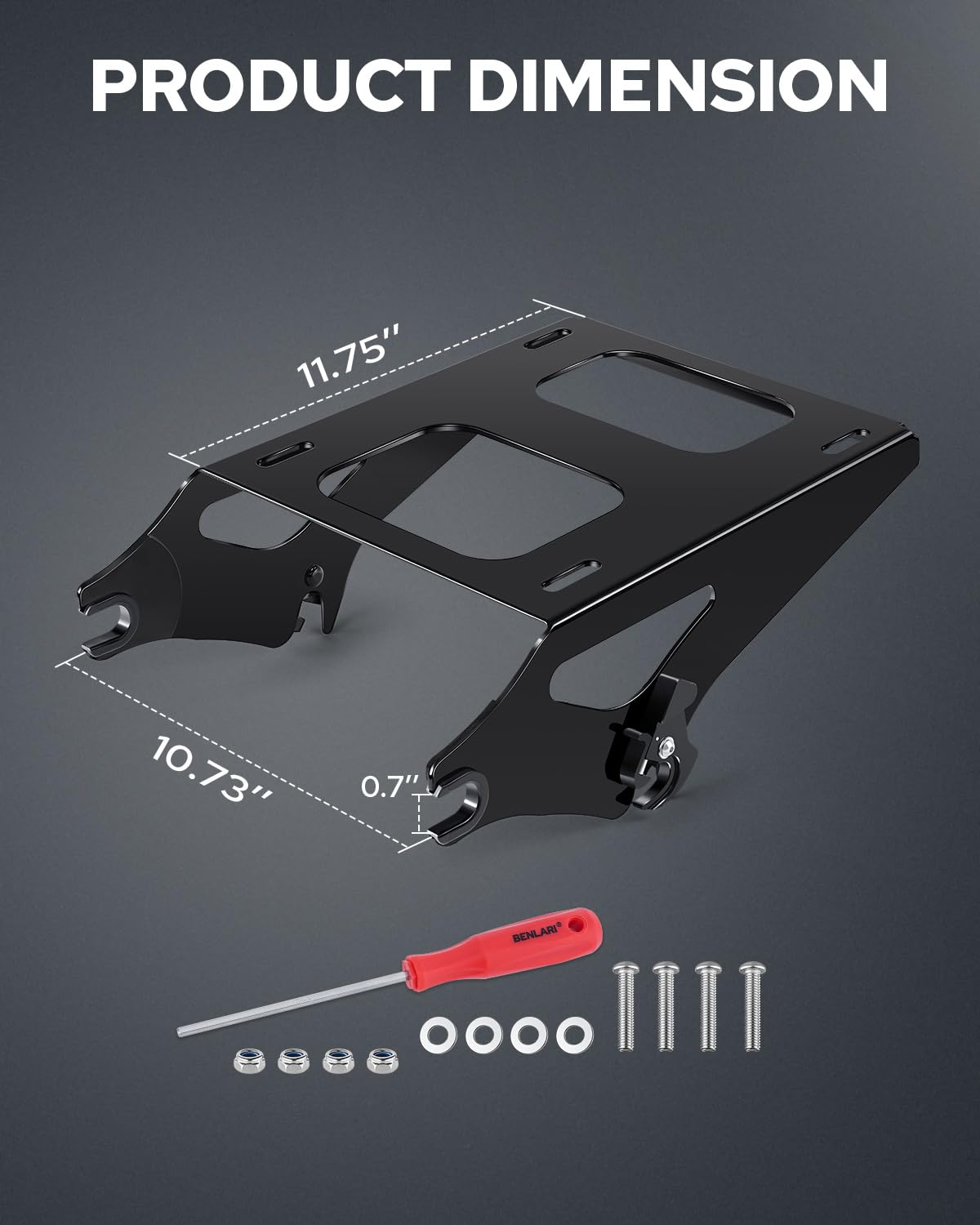 Soporte Portaequipajes Para Harley Touring 2014 Y Posteriores | Acero Pesado, Montaje Trasero, TAOUS71