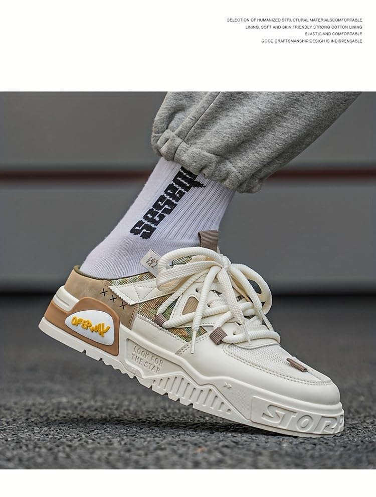 Men's Slip Into Thick Sole Shoes Fashion Double Lace Hollow Out Breathable Comfortable for All Seasons Outdoor Walking Jogging Camping3