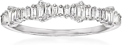 Ross-Simons Anillo de diamantes baguette de 0.20 qt t t en oro de 14 kt, Diamante, Diamante