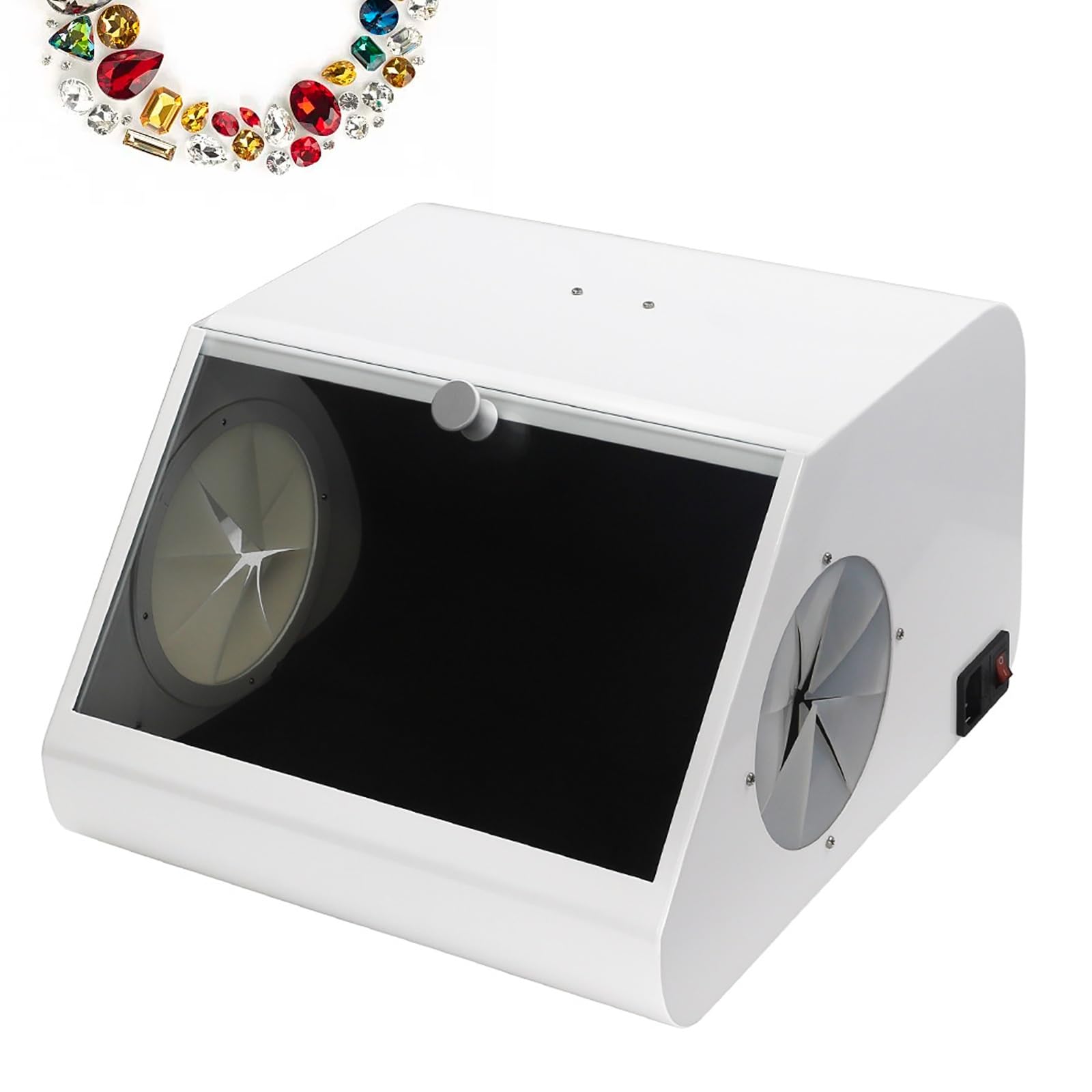 Cabina Modular de Chorro de Arena con luz LED y colector de Polvo para proyectos de joyería, Jade y Tallado de Piedra; Evita la dispersión del Polvo.