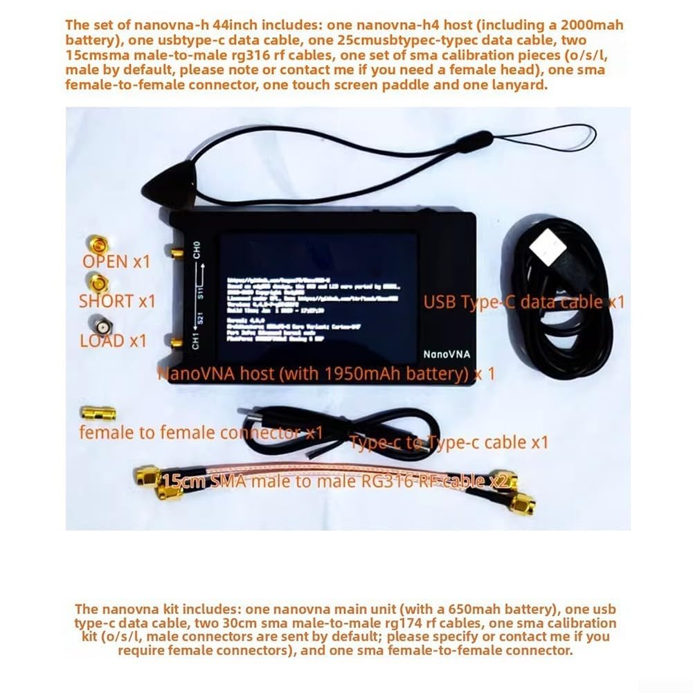 Analizador de red vectorial VNA-H para uso en laboratorio RF y pruebas de campo, medición de parámetros S de doble puerto, intercambio manual de puertos para S12/S22, duración de la batería de 6 horas