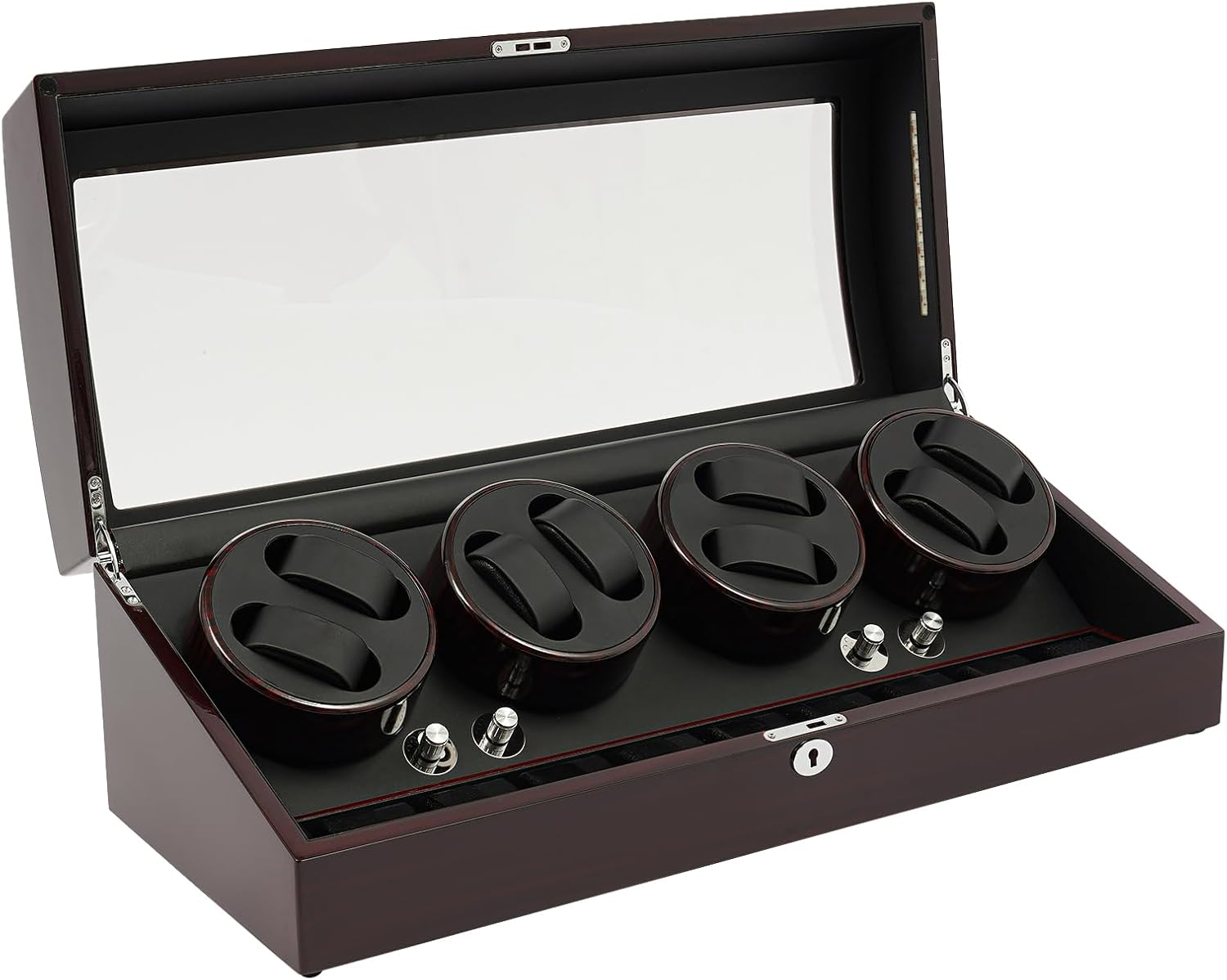 8 Watch Winder with 9 Watch Storage, Automatically Stops When Open The Cover, 10dB Quiet, 5 Modes Watch Winder for Automatic Watches (Black)