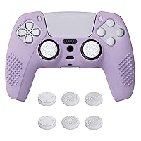Vista 26 de eXtremeRate PlayVital Clear White 3D Studded Edition Anti-Slip Silicone Cover Skin for ps5 Controller, Soft Rubber Case for ps5 Wireless Controller